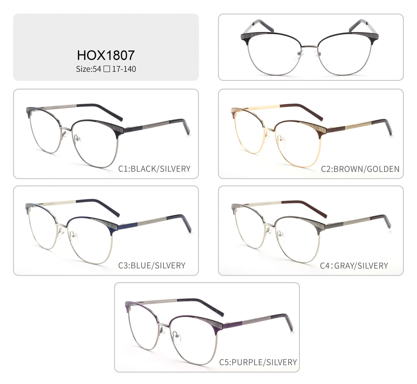 Oversized metal eyeglasses frames eyebrow black silver optical frame for men Oversized metal eyeglasses frames eyebrow black silver optical frame for men