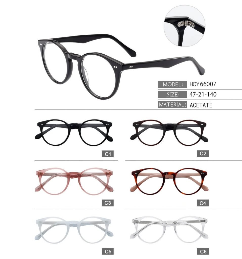 HOY66007 thick black round eyeglasses