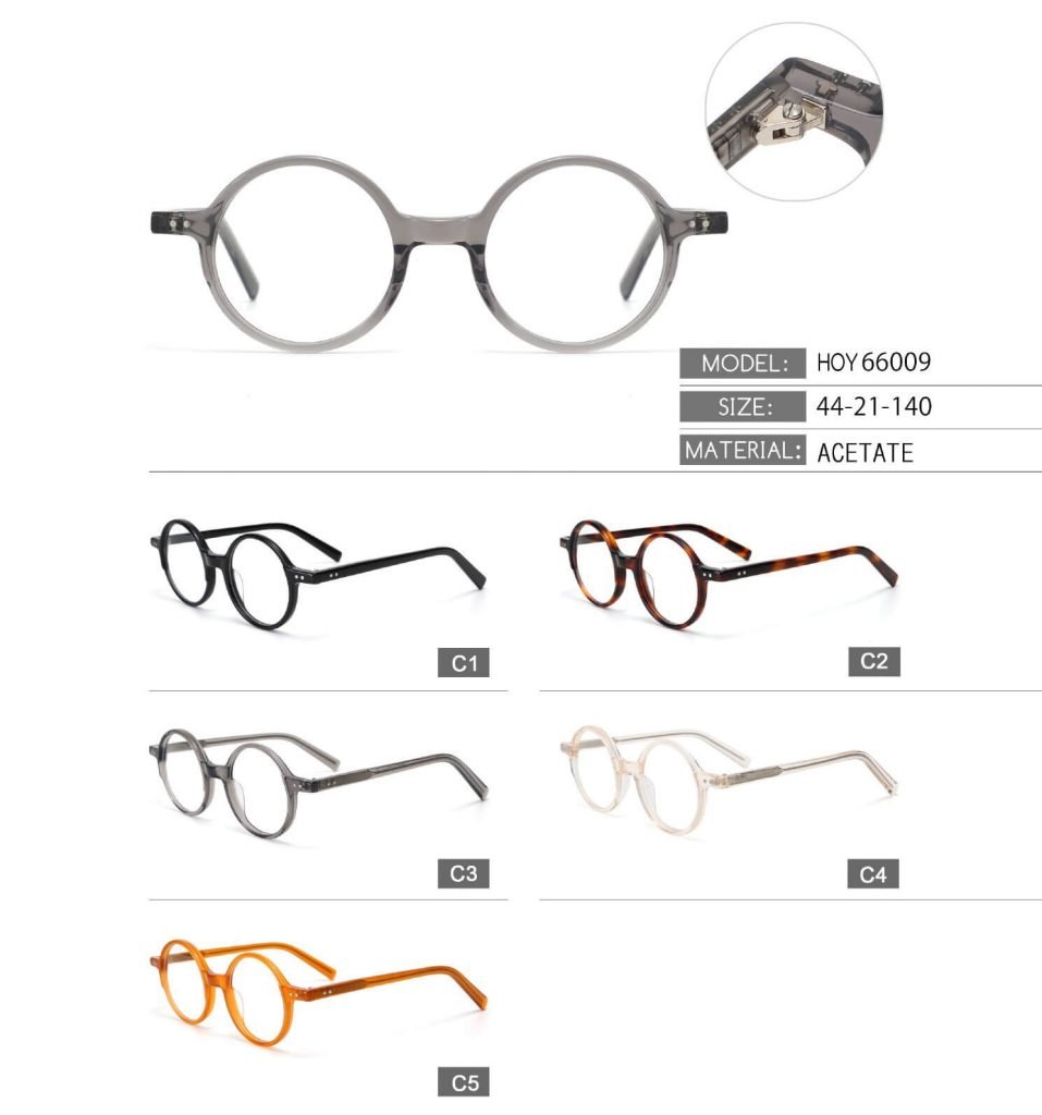 HOY66009 blue light retro round eyeglasses