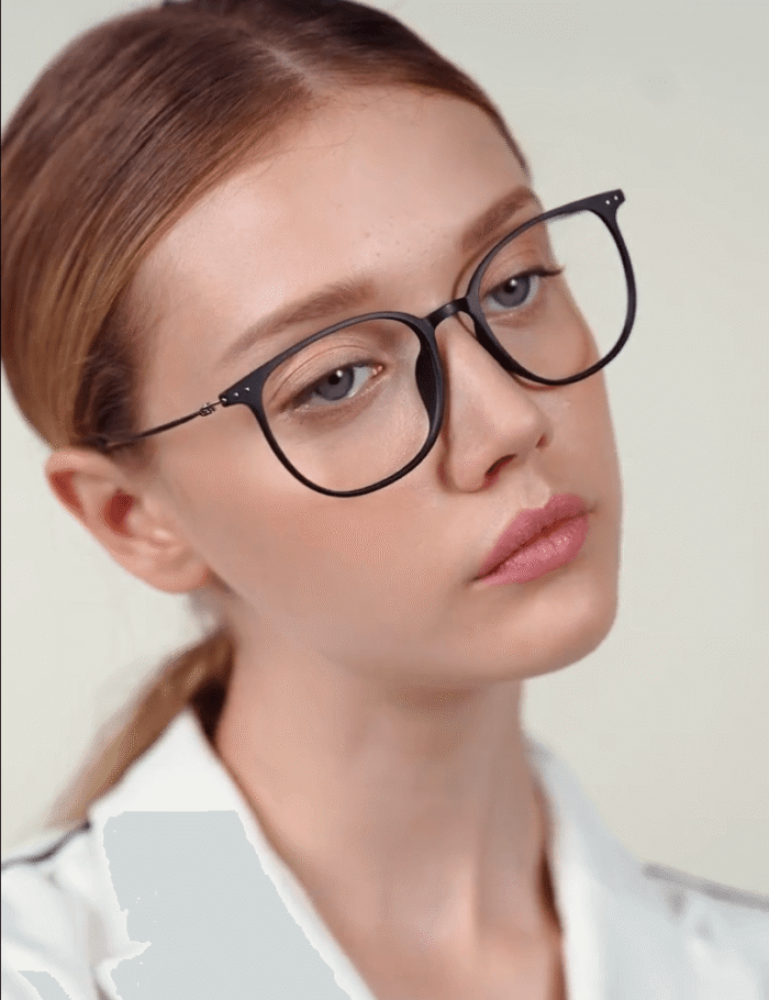 rectangle eyeglasses black